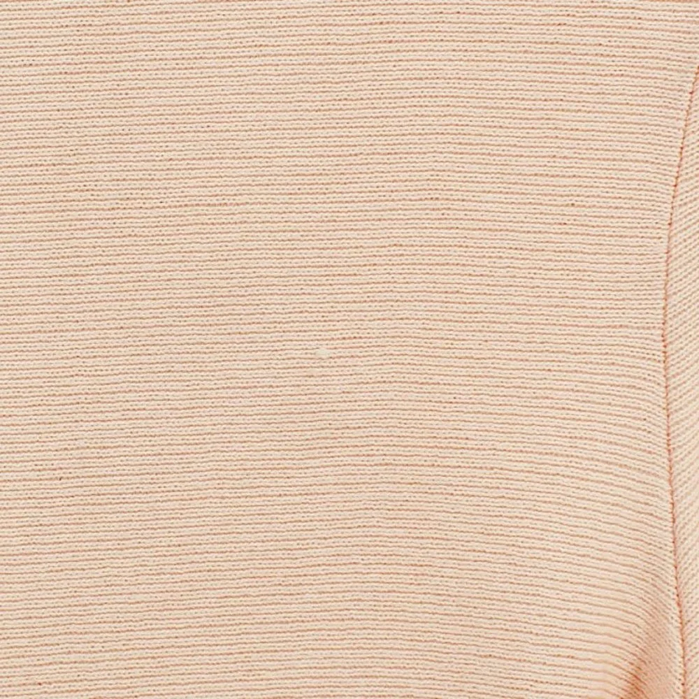 Jonathan Simkhai Stretch Knit Bell Sleeve Peplum Top Blush Cut Out Jewel Neck - Picture 12 of 13